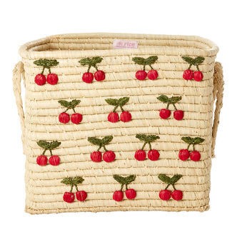 Rice Opbevaringskurv - Raffia/Søgræs - 30x30x25 cm - Natur m. Ki