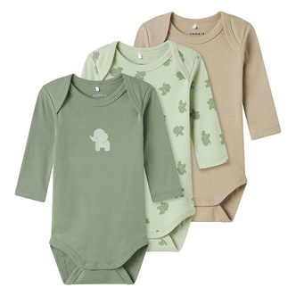 Name It Bodyer l/æ - Noos - NbmBody - 3-pak - Sea Foam Elephant