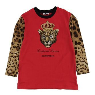 Dolce & Gabbana Bluse - Animal - Rød/Leopard