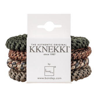 Kknekki Hårelastikker - 4-pak - Green/Brown