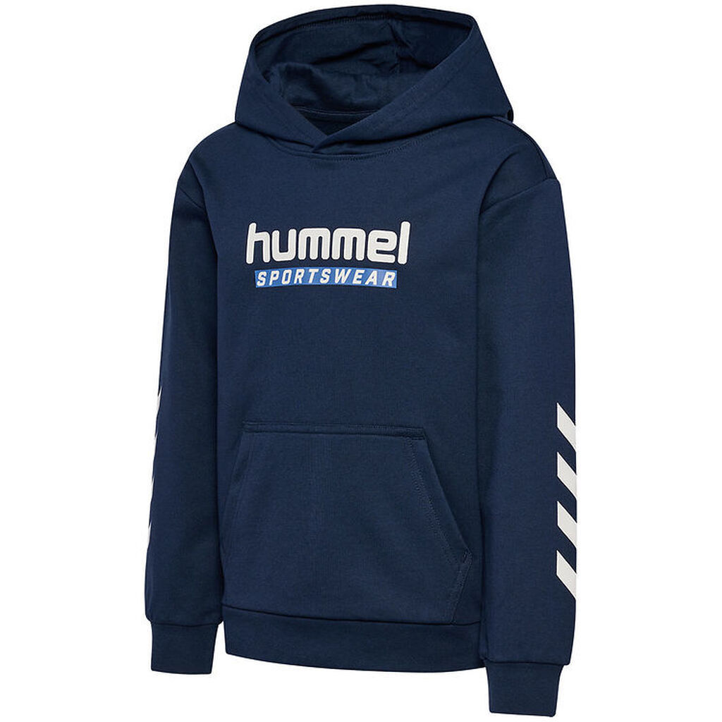 Hummel Hættetrøje - hmlJr Logo Hoodie - Dress Blue