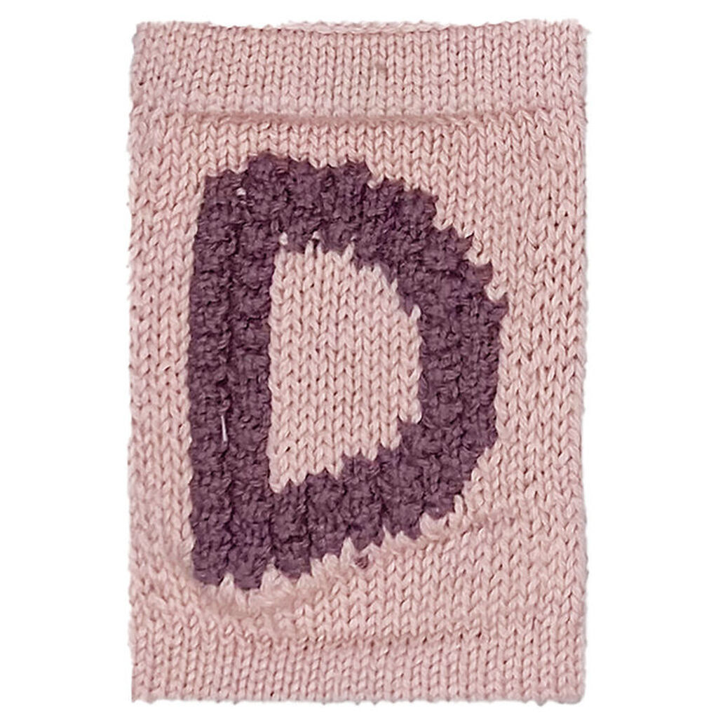 Smallstuff Strikket Bogstav - D - Rosa Alfabet