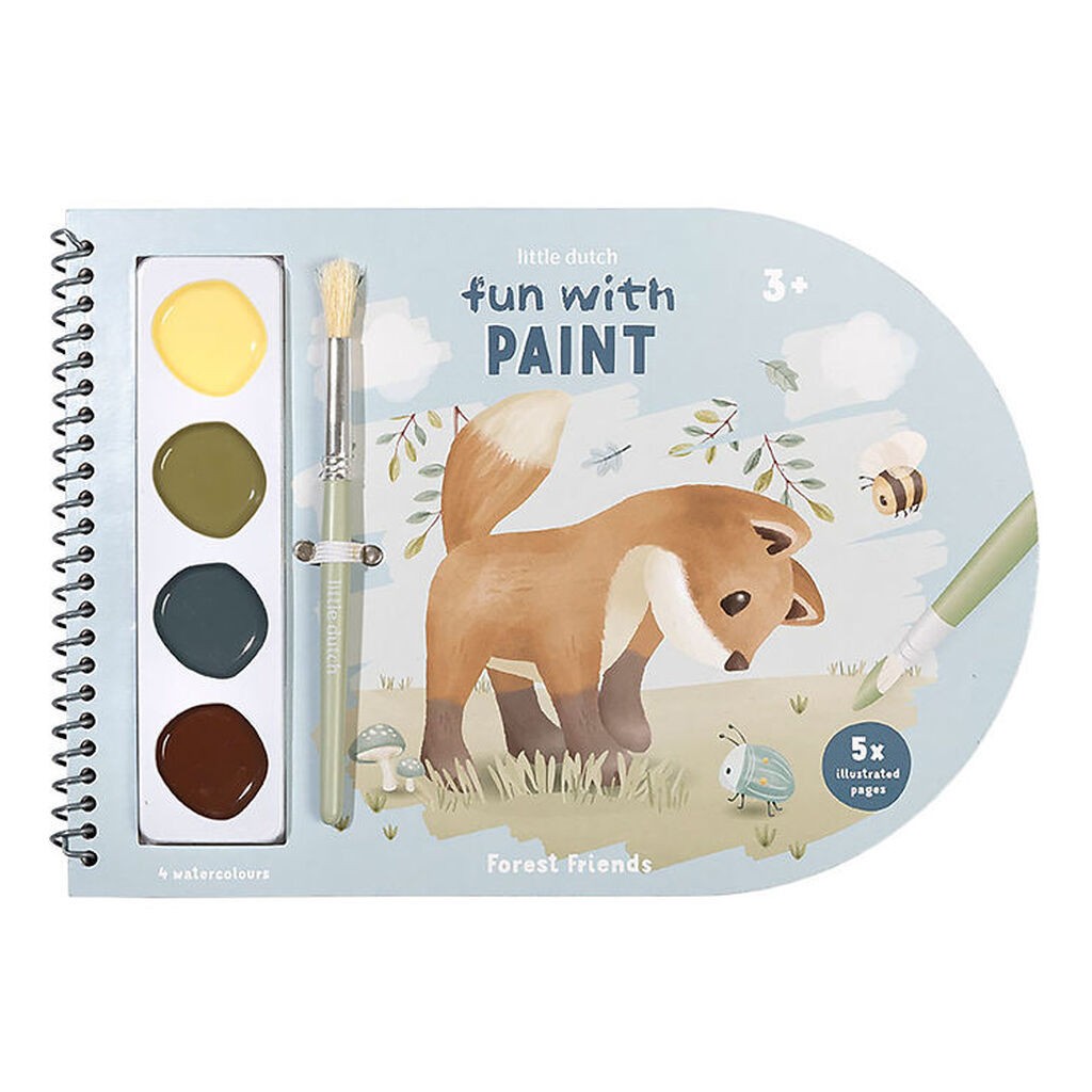 Little Dutch Vandfarve Malebog - Forest Friends