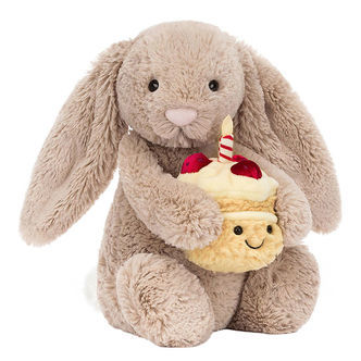 Jellycat Bamse - 31x12 cm - Bashful Beige Bunny Birthday