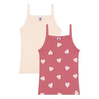 Petit Bateau Undertrøje - 2-pak - Rosa/Creme