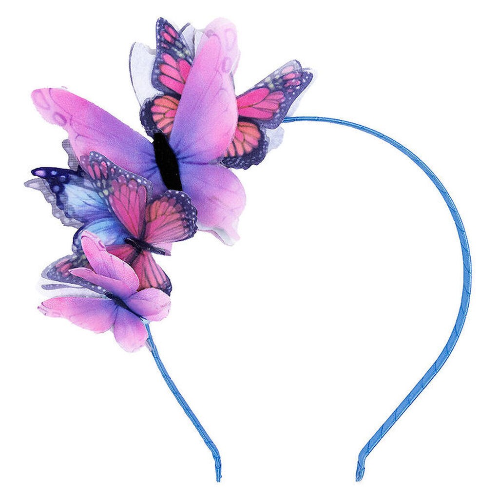 Great Pretenders Hårbøjle - Blå m. Sommerfugle
