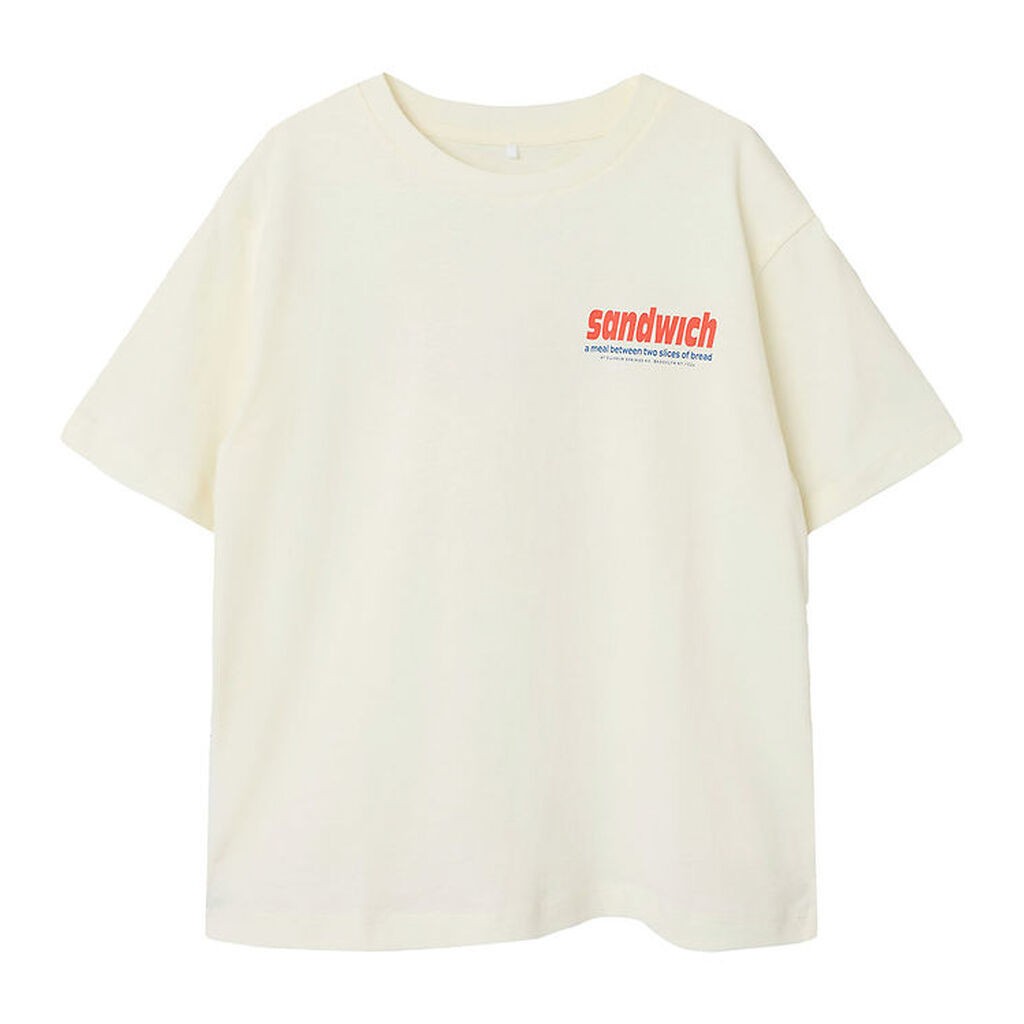 Name It T-Shirt - NkmOveryn - Cloud Dancer/Sandwich