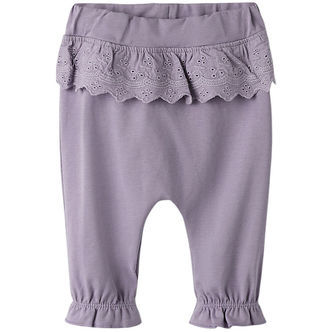 Name It Bukser - NbfTroja - Lavender Gray m. Flæser