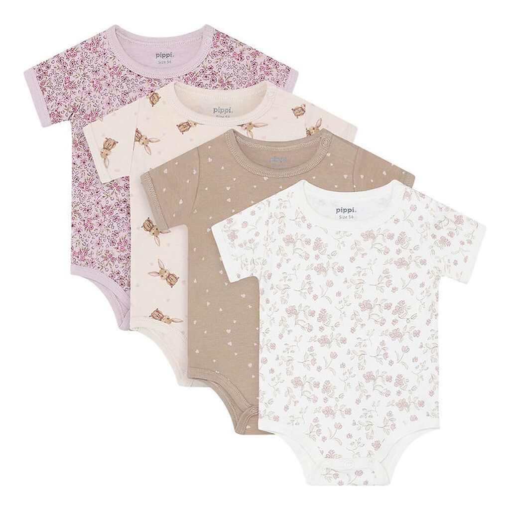 Pippi Baby Bodyer k/æ - 4-pak - Violet Ice