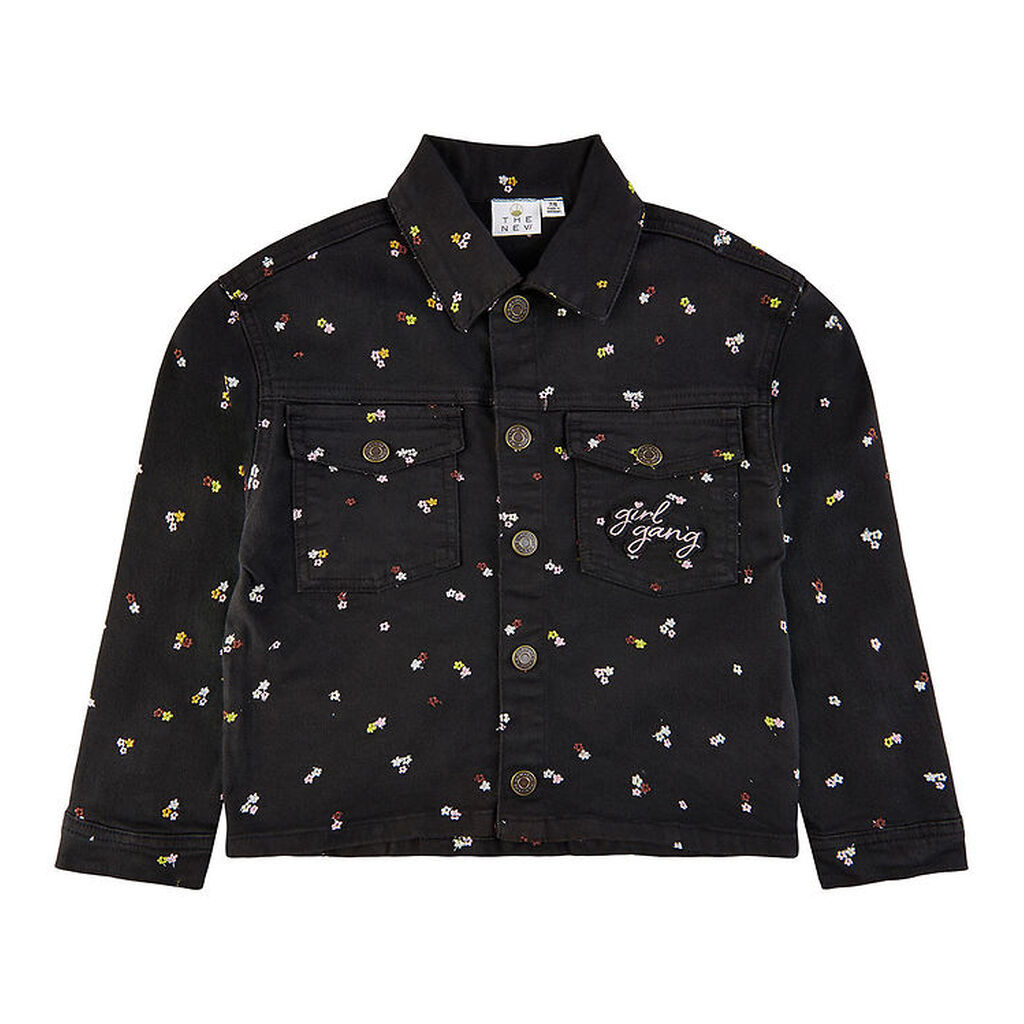 The New Overshirt - Denim - TnHellen - Phantom m. Blomster