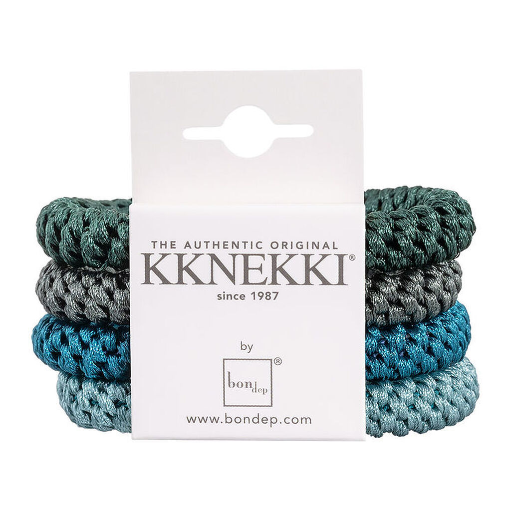 Kknekki Hårelastikker - 4-pak - Blå/Grøn