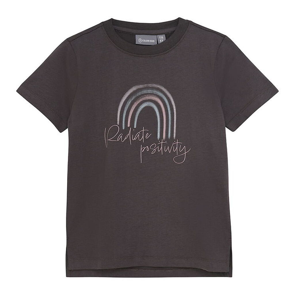 Color Kids T-shirt w. Print - Phantom