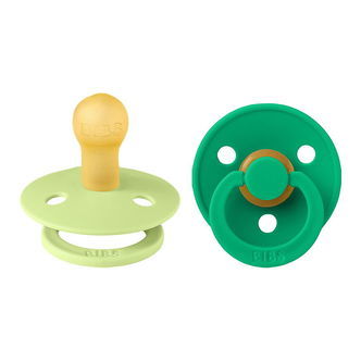 BIBS Colour Sutter - Str. 1 - Rund - 2-pak - Matcha/Cactus