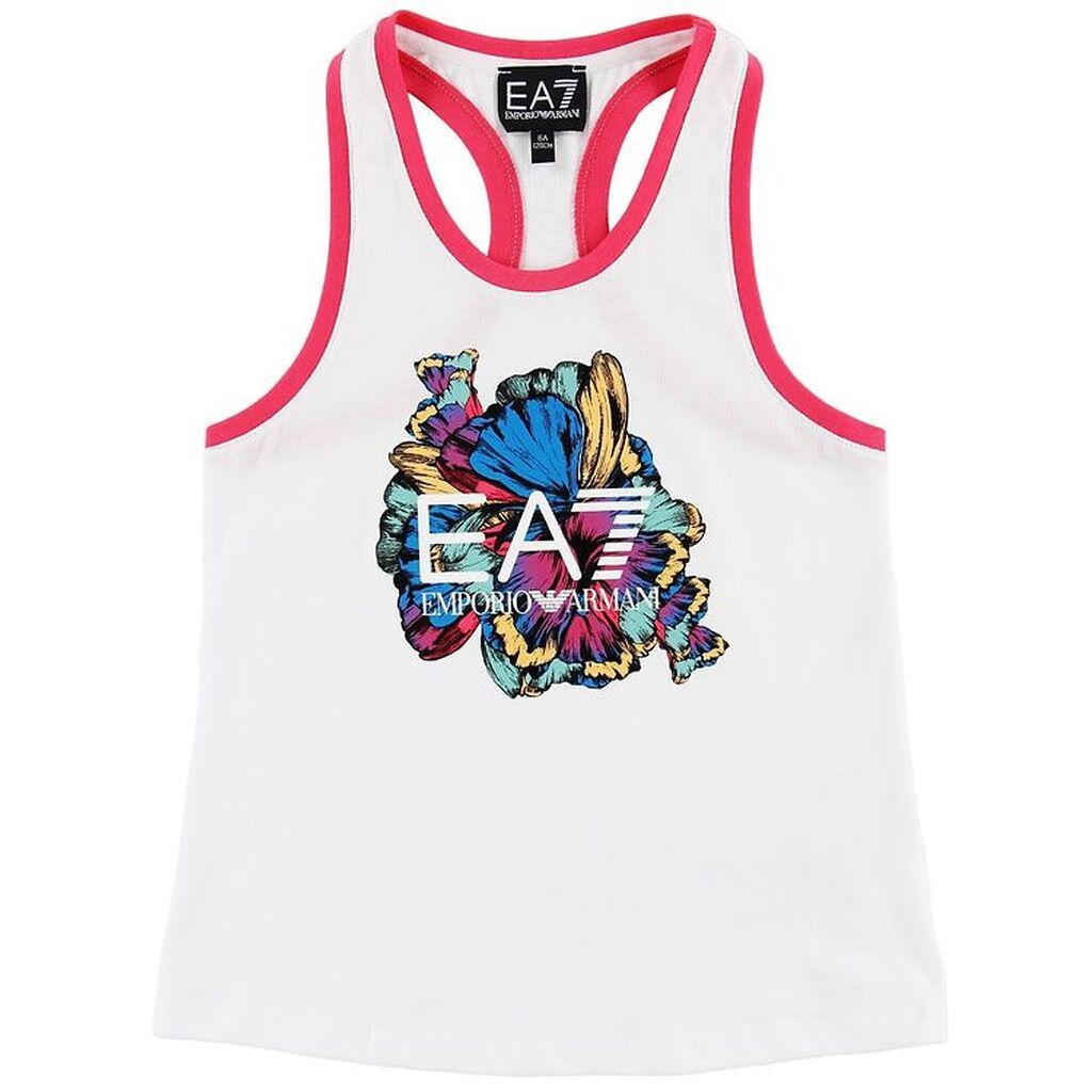 EA7 Tanktop - Hvid m. Blomst
