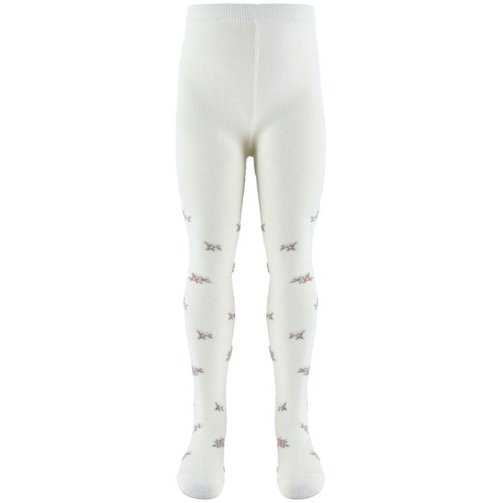 Name It Strømpebukser - Jacquard - Uld/Bomuld - NbfWak - Snow Wh