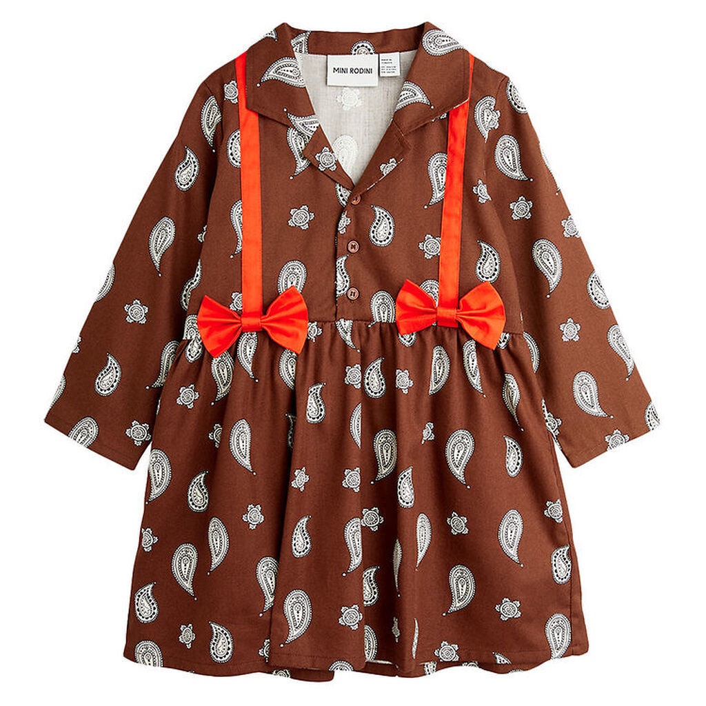 Mini Rodini Kjole - Paisley Aop - Brown
