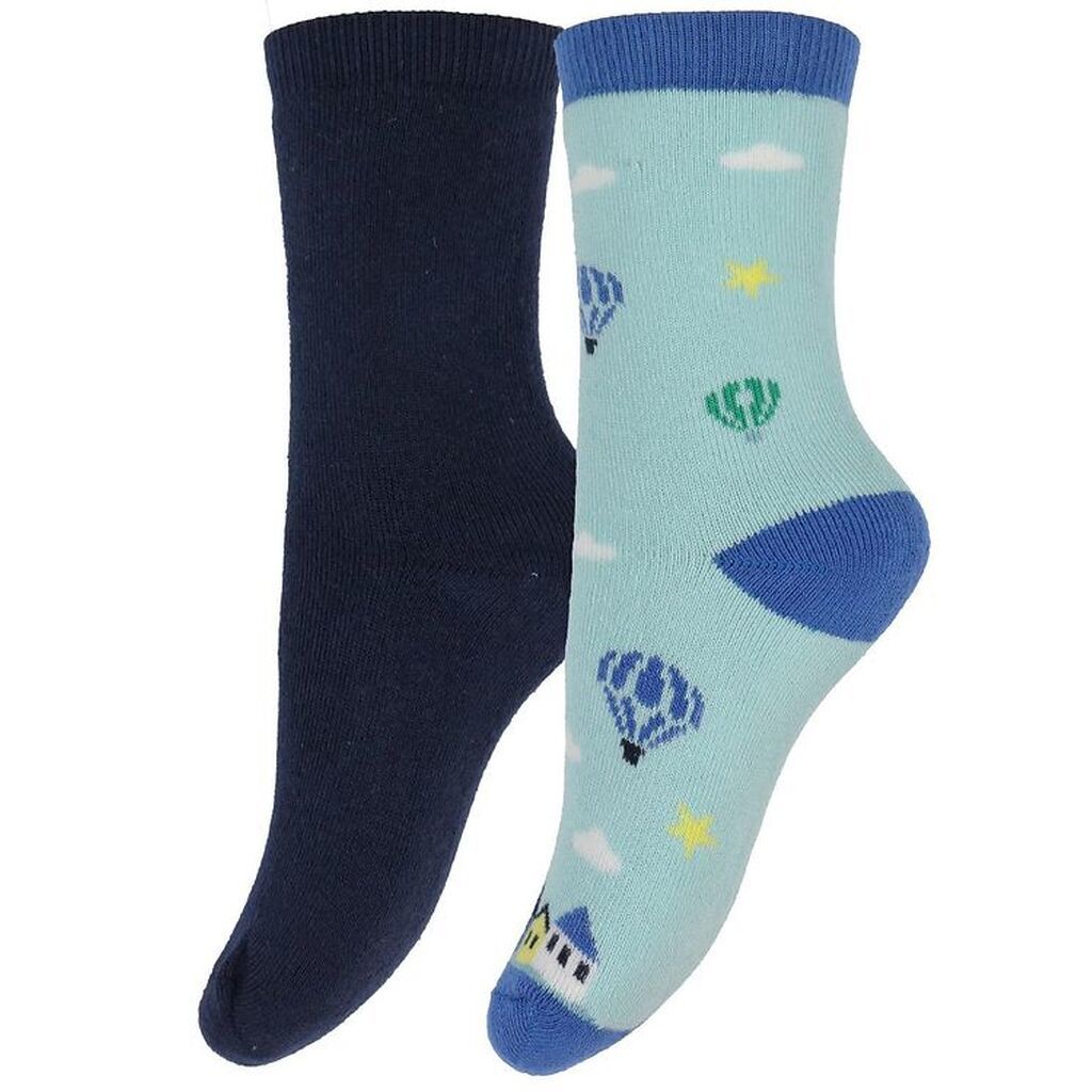 Melton Strømper - George - 2-pak - Navy/Lyseblå