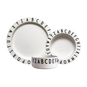 Design Letters Spisesæt - Tritan - 3 dele - Eat & Learn - Hvid