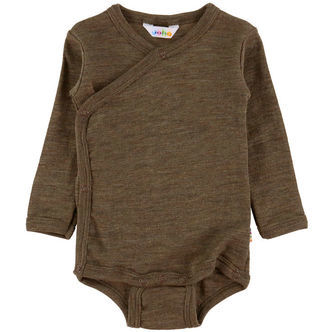 Joha Slå-om Body l/æ - Uld/Silke - Brun Meleret