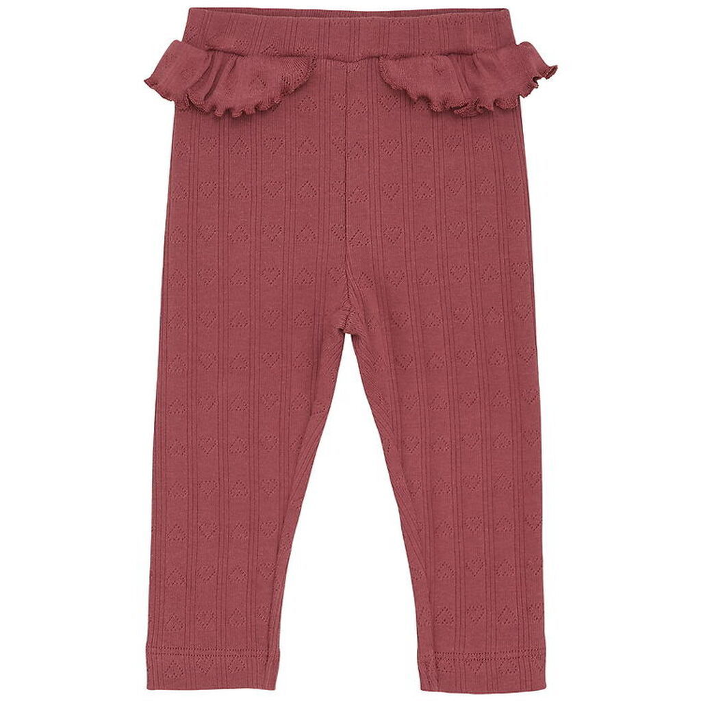 En Fant Leggings - Rib - Roan Rouge m. Hulmønster