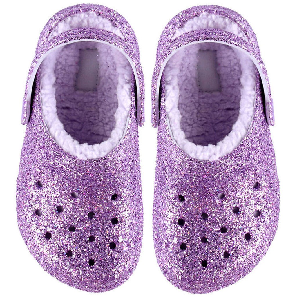 Crocs Sandaler m. For - Classic Lined Chunky Glitter - Purple Mo