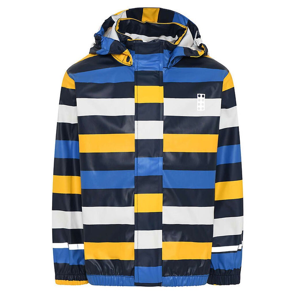 LEGOÂ® Wear Regnjakke - PU - LWJonathan 102 - Blå m. Striber