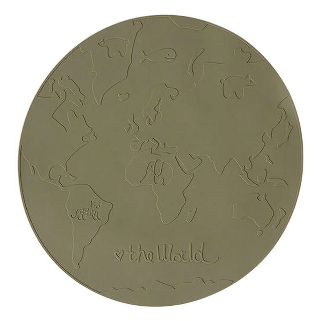 OYOY Dækkeserviet - Silikone - The World - Olive