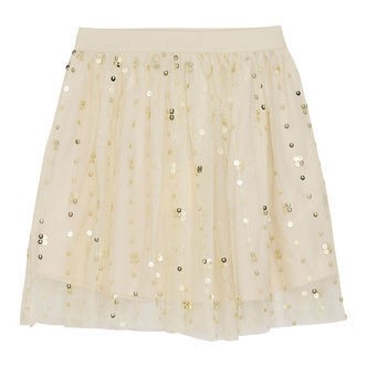 Creamie Nederdel - Tyl - Sequins - Buttercream