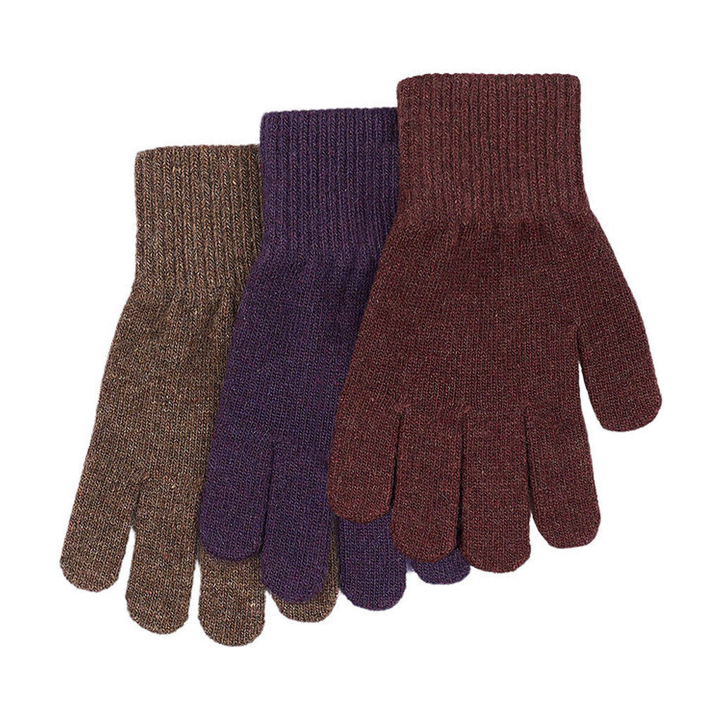 Mikk-Line Handsker - Uld/Polyamid - 3-pak - Nightshade/Chocolate