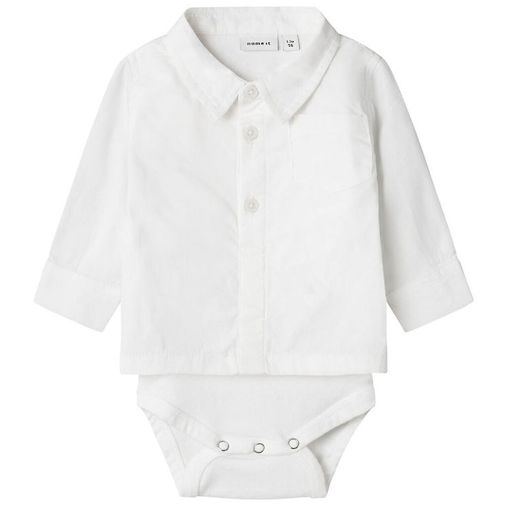 Name It Skjortebody l/æ - NbmNasin - Bright White