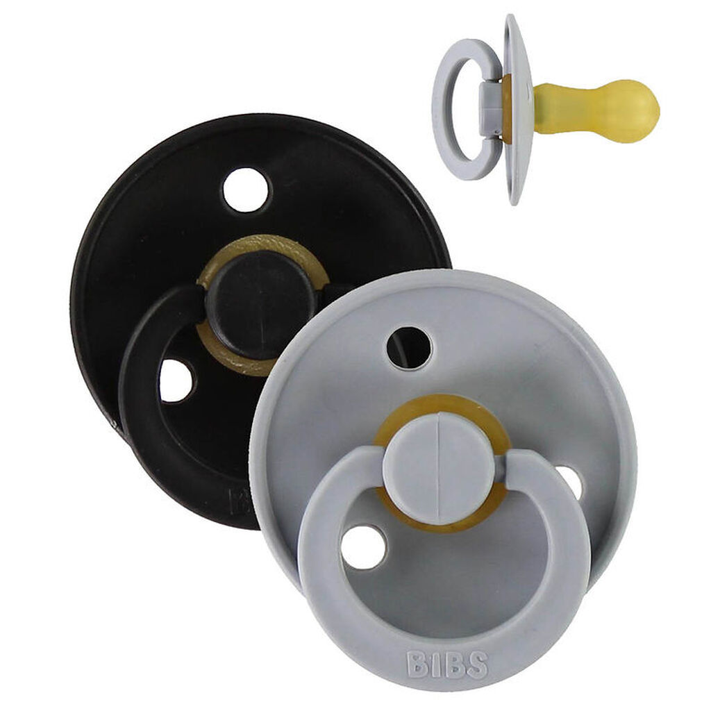 BIBS Colour Sutter - Str. 3 - 2-pak - Rund - Cloud/Black