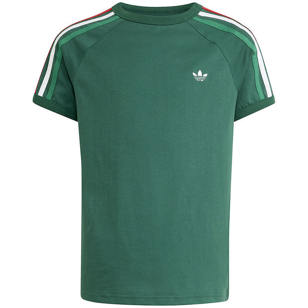 adidas Originals T-shirt - 3 Stripe - Drkgrn/White