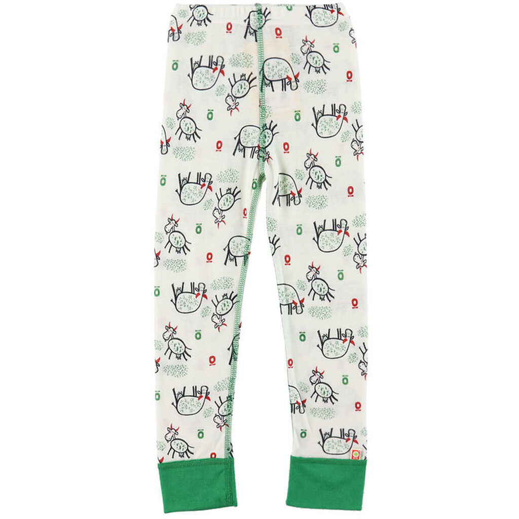 Katvig Leggings - Uld - Off White m. Køer