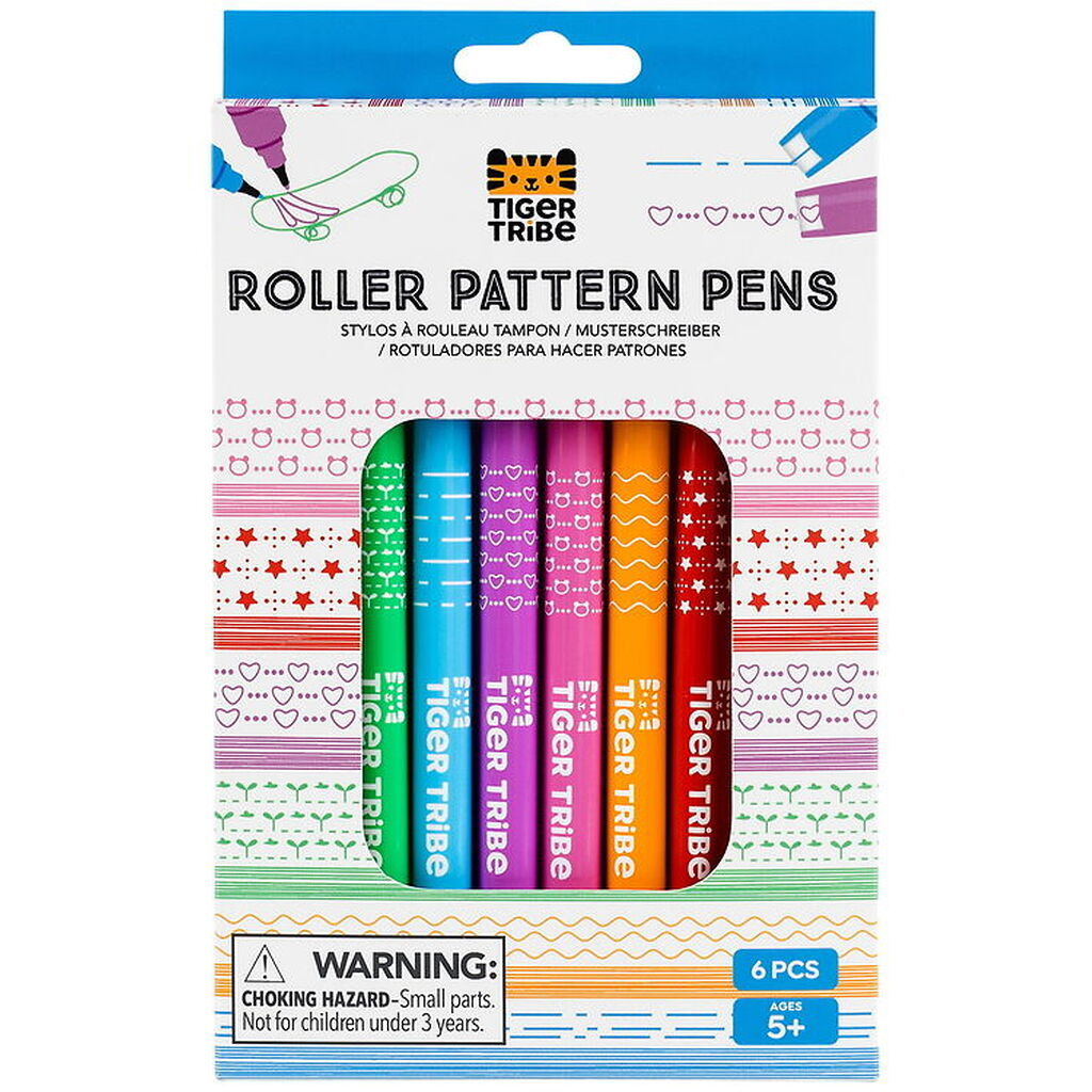 Tiger Tribe Tuscher - Roller Pattern Pens - 6 stk