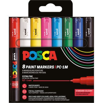 Posca Tuscher - PC-1M - 8 stk. - Multifarvet