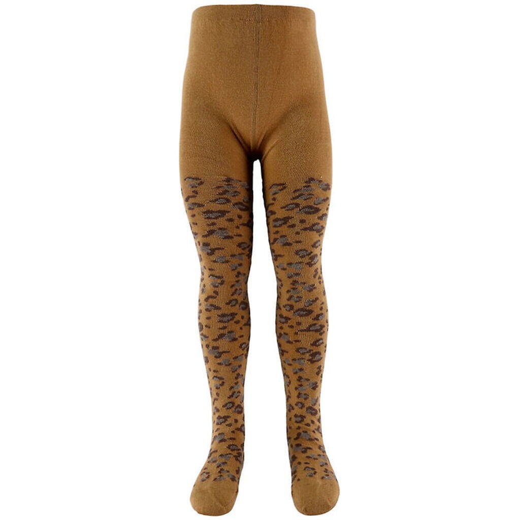 Melton Strømpebukser - Leopard - Biscuit