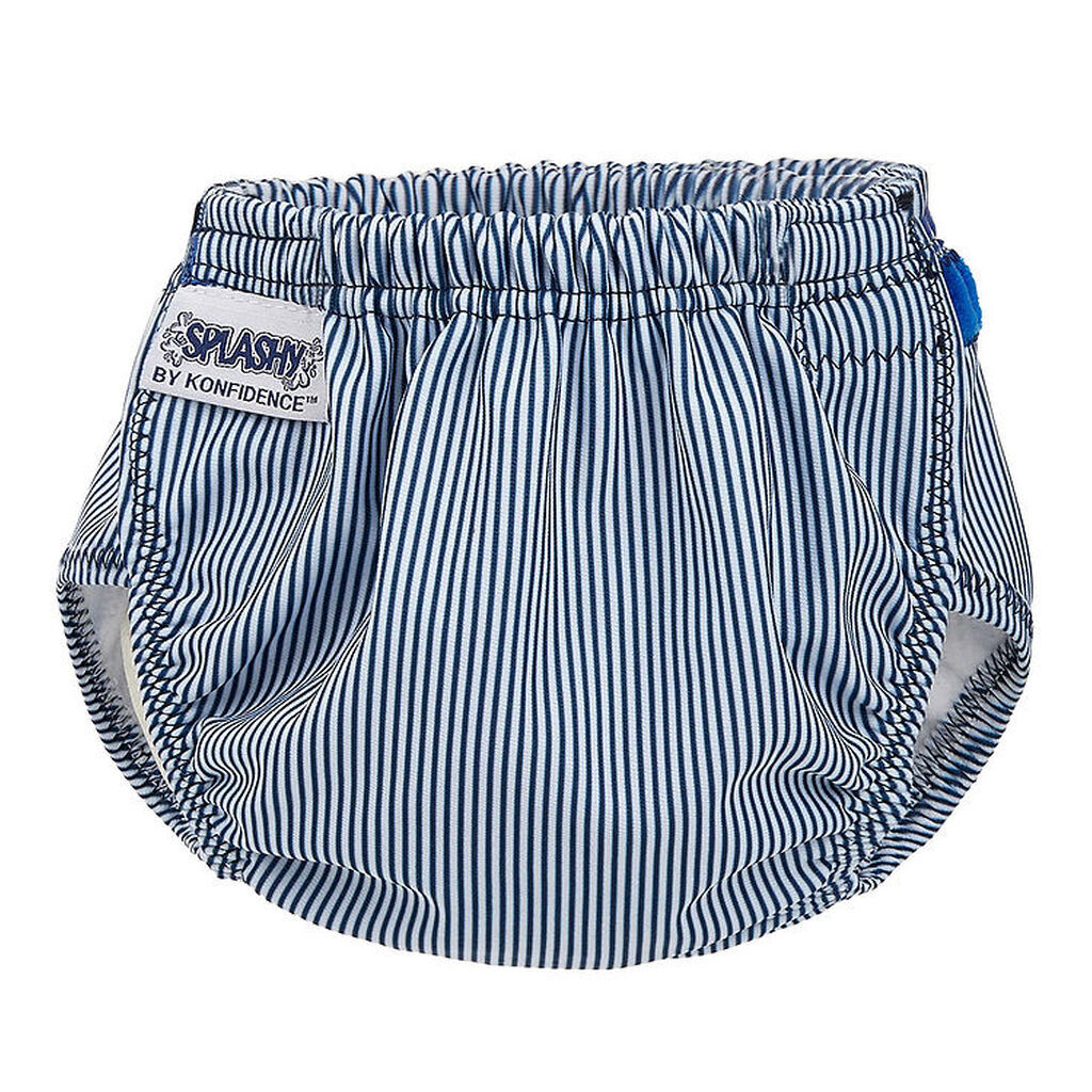Konfidence Blebadebukser - e-Flex Splashy - Stripe Blue/White