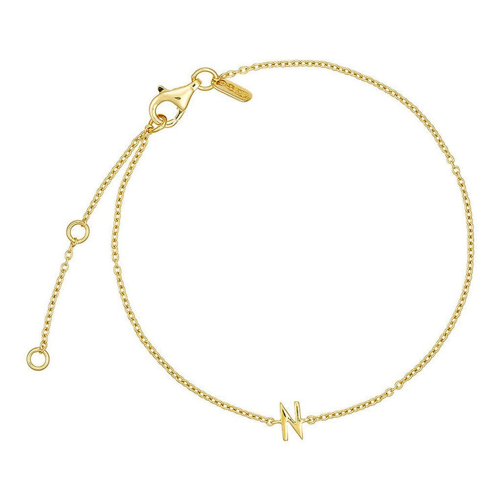 Design Letters Armbånd - N - 18K Guldbelagt