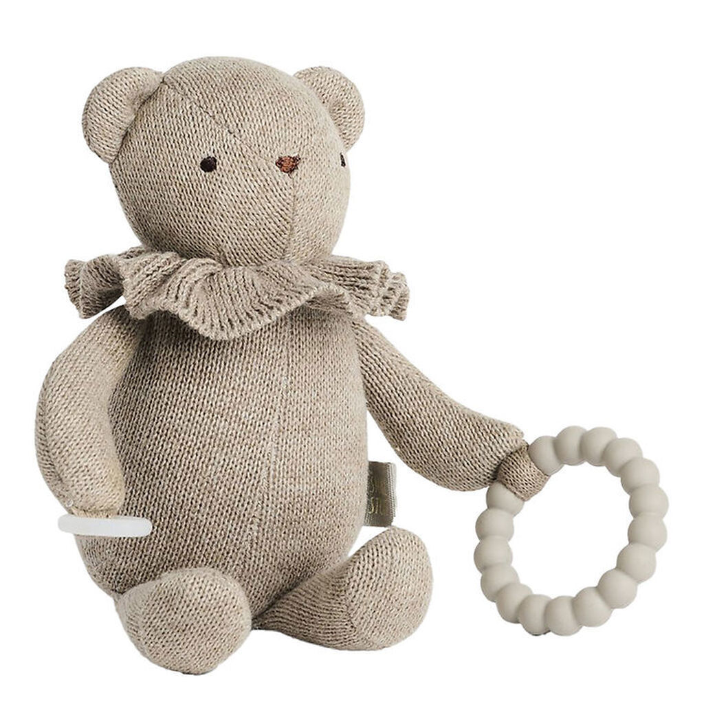 Smallstuff Aktivitets Bamse - Strik - 17 cm - Nature