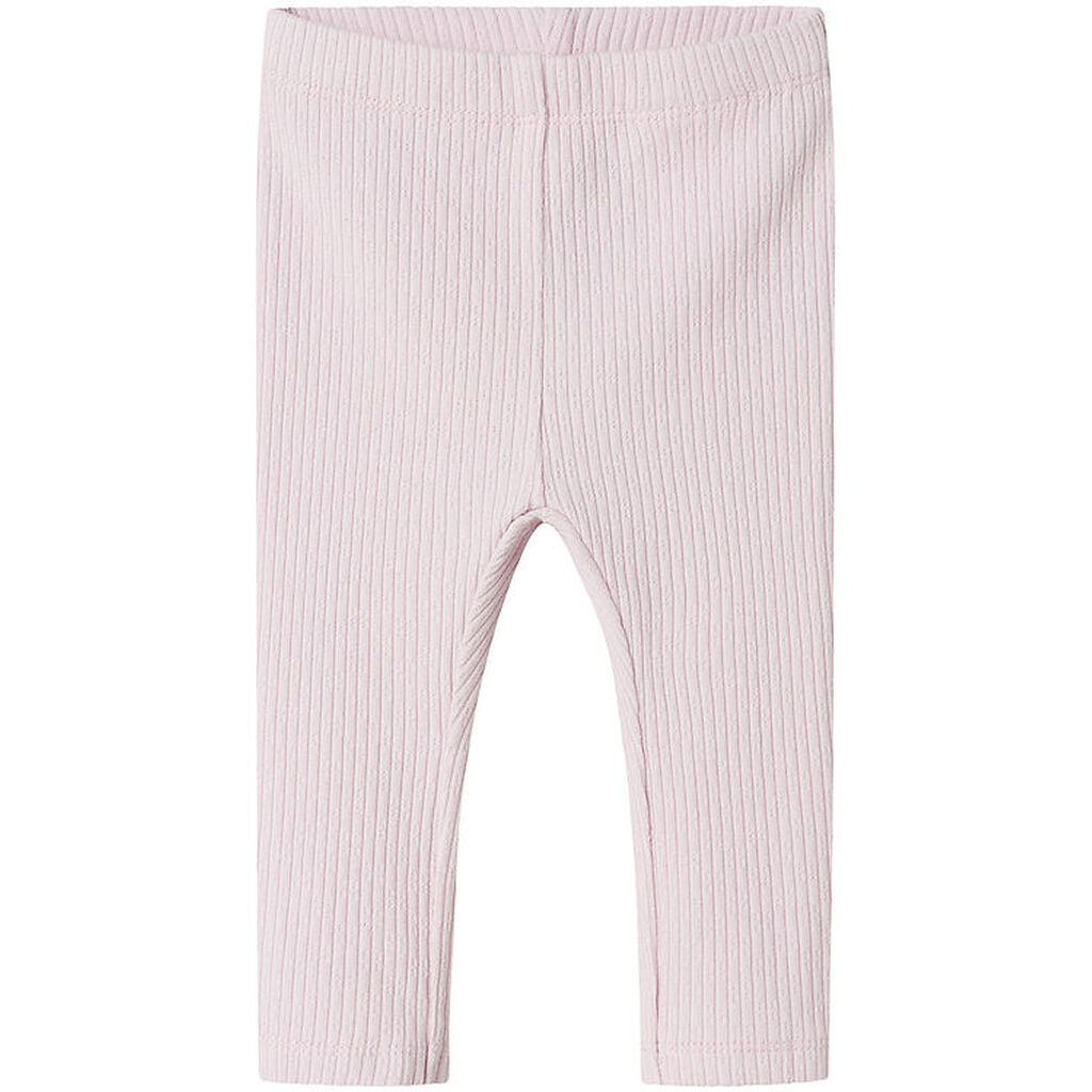 Name It Leggigs- Rib - NbfDikka - Light Lilac m. Hulmønster