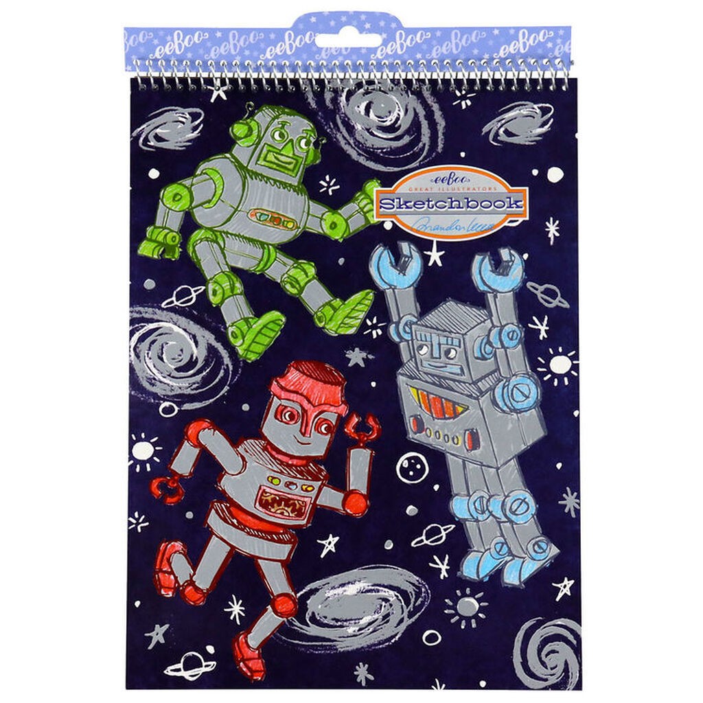 Eeboo Skitseblok - Sølvrobotter