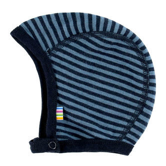 Joha Babyhjelm - Uld - Blå m. Striber