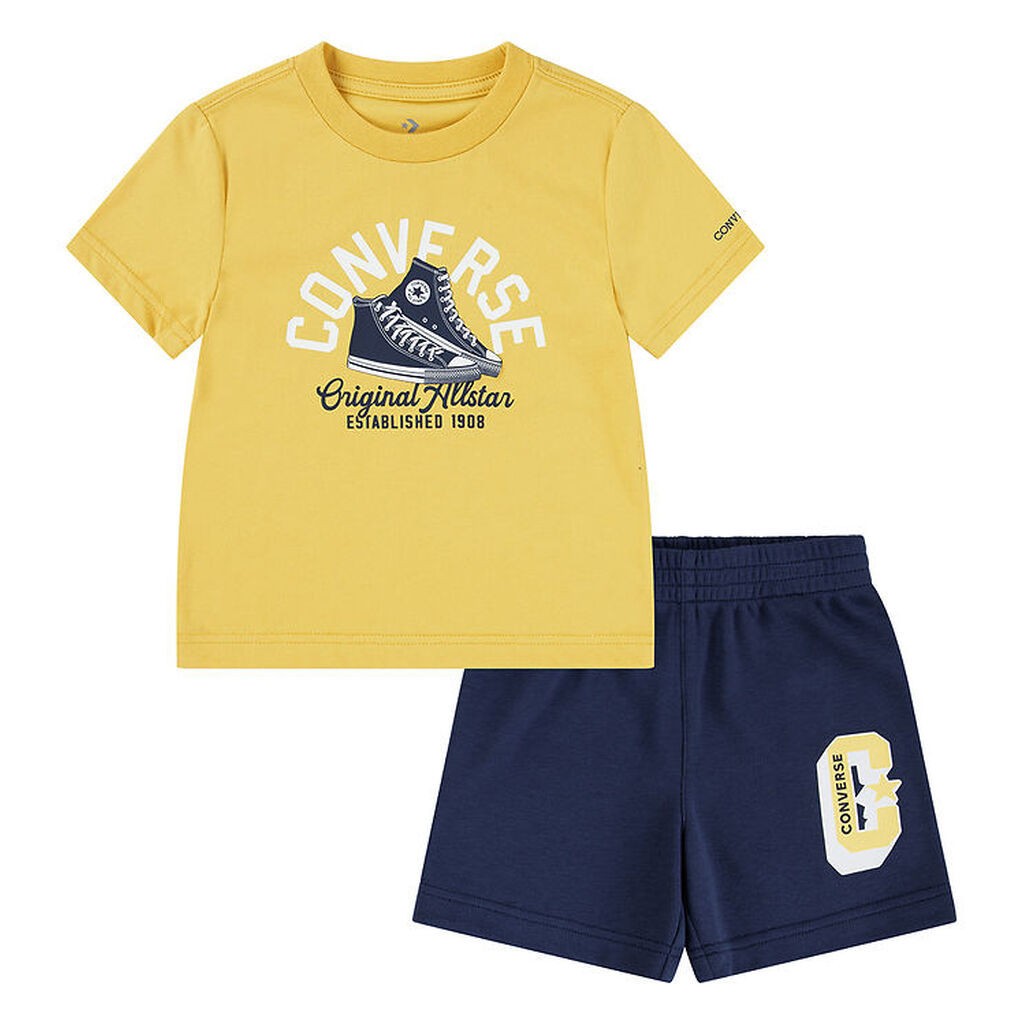 Converse Shortssæt - T-shirt/Shorts - Gul/Converse Navy