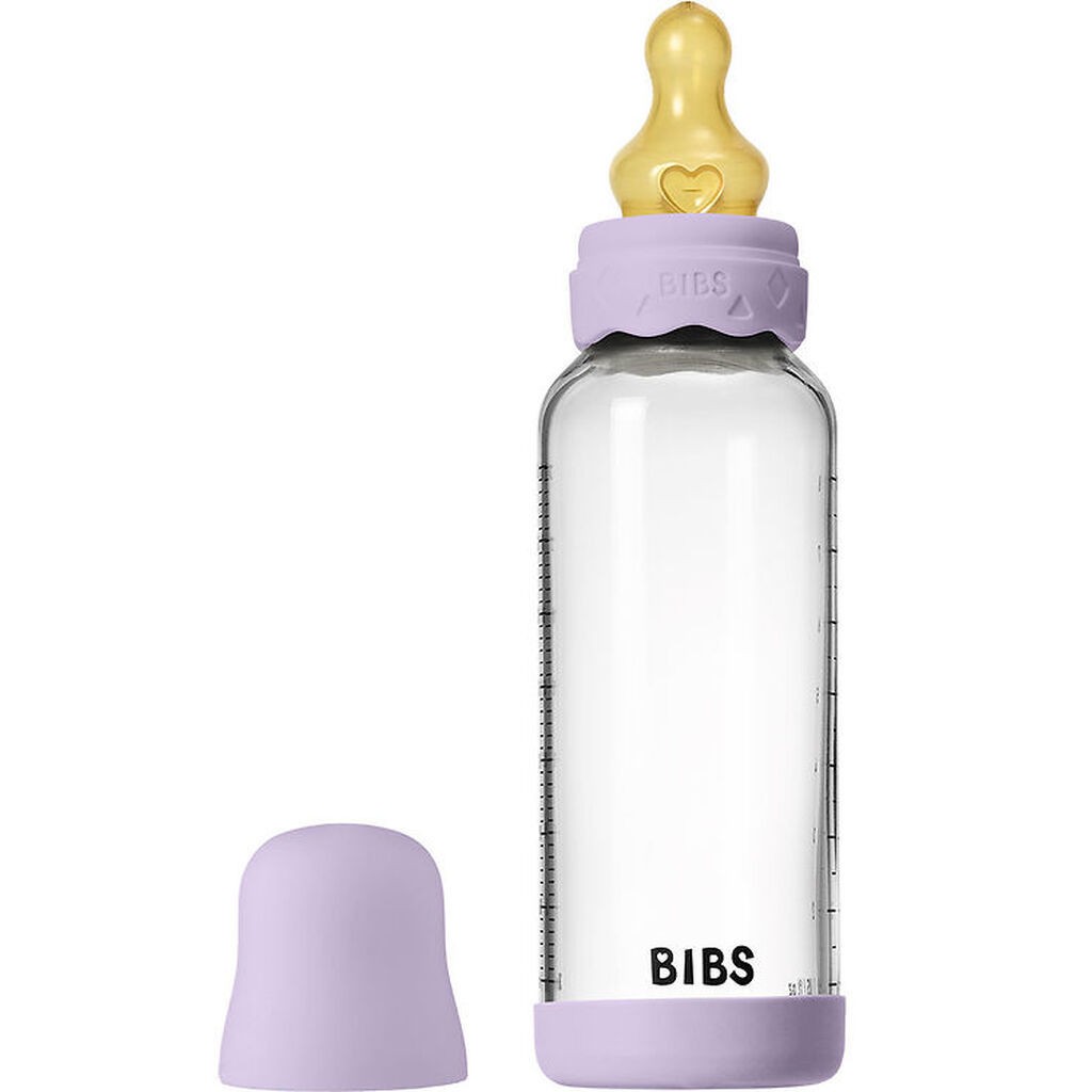 BIBS Boheme Sutteflaske - 240 ml - Glas/Naturgummi - Violet Sky