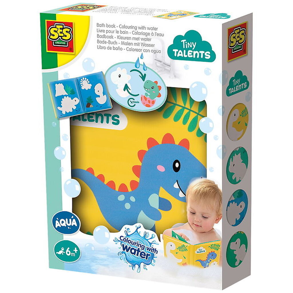 SES Creative Badebog - Farv med Vand - Dino
