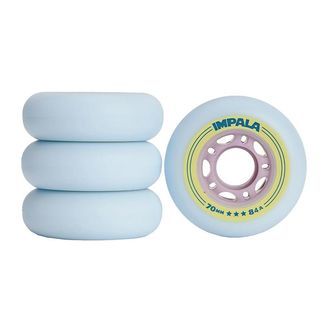 Impala Hjul - 4-pak - 70 mm - Sky Blue/Gul