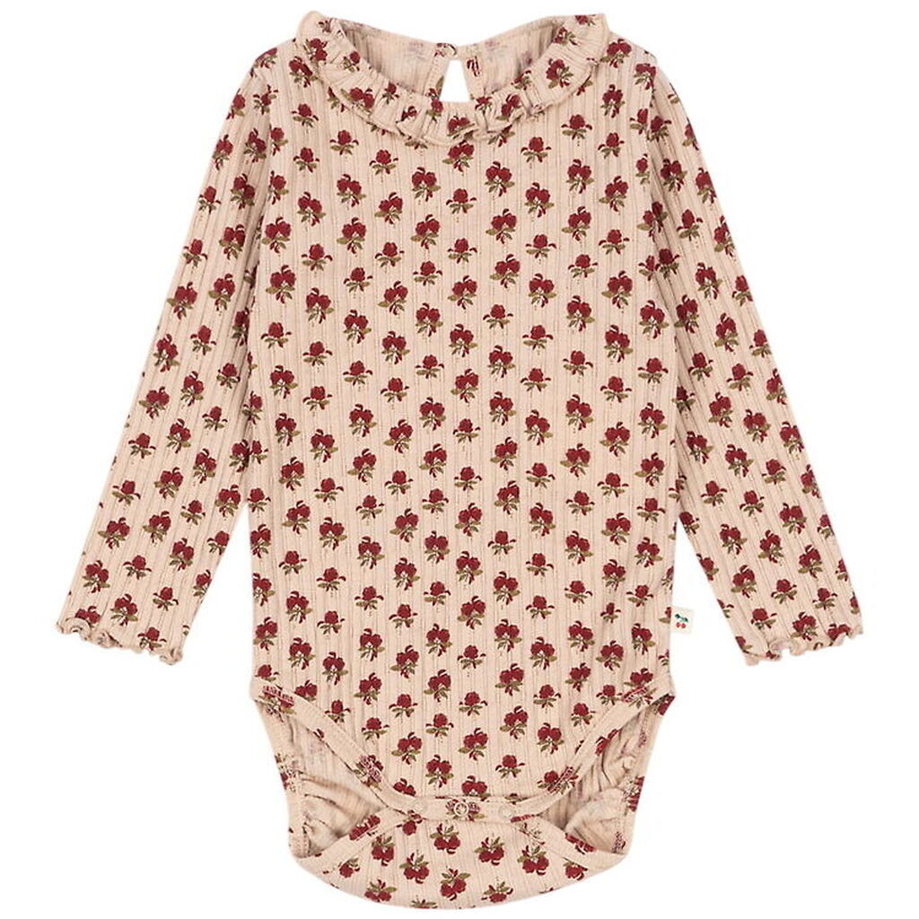 Konges Sløjd Body l/æ - Rib - Nia - Ruby Rose m. Hulmønster