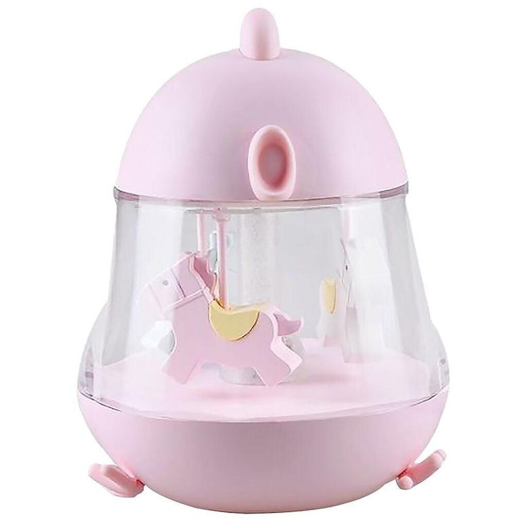 Rabbit & Friends Lampe - 16x13 cm - Karrusel m. Musik - Rosa