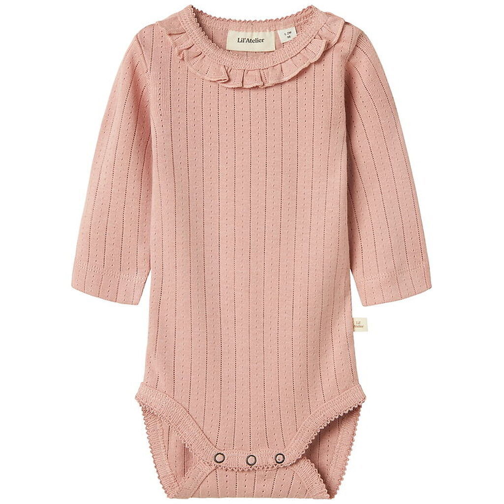 Lil Atelier Body l/æ - NbfRachel - Noos - Misty Rose m. Hulmønst