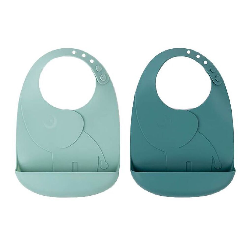 Done By Deer Hagesmække m. Lomme - 2-pak - Silikone - Elphee Blu